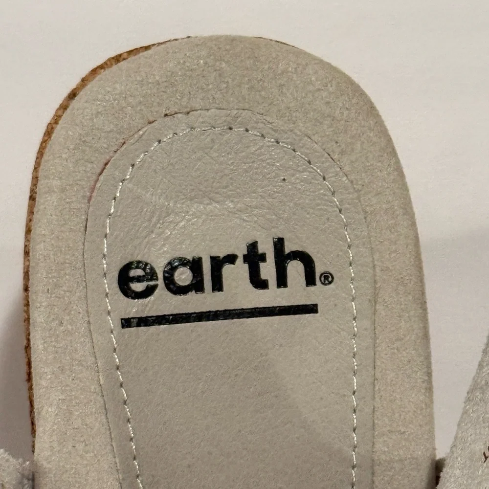 Earth Women's White Peep-Toe comfort casual summer Sandals/size 7M